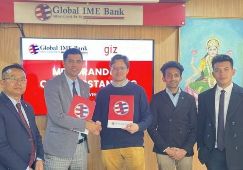 ग्लोबल आइएमई बैंक र जीआईजेड बिच विद्युतीय सार्वजनिक यातायातमा लगानी गर्ने सम्झौता