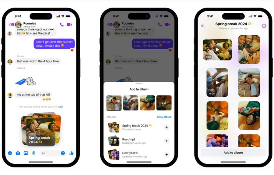 मेसेन्जरले साझा एल्बमहरू सिर्जना गर्न, एचडी फोटोहरू पठाउन र ठूला फाइल साझेदारी गर्न दिने