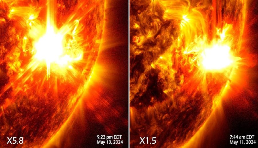 सुर्यमा फेरि दुई ठूला विस्फोट, सौर्य आँधी पृथ्वीतर्फ आउँदै गरेको नासाको चेतावनी