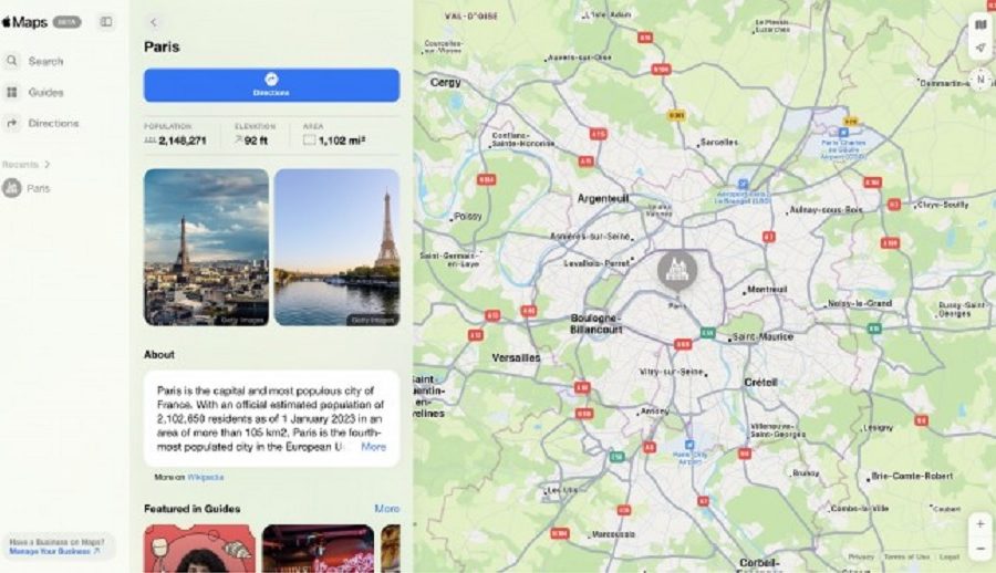 एप्पल म्याप्स ‘बिटा’ अब वेबमा उपलब्ध
