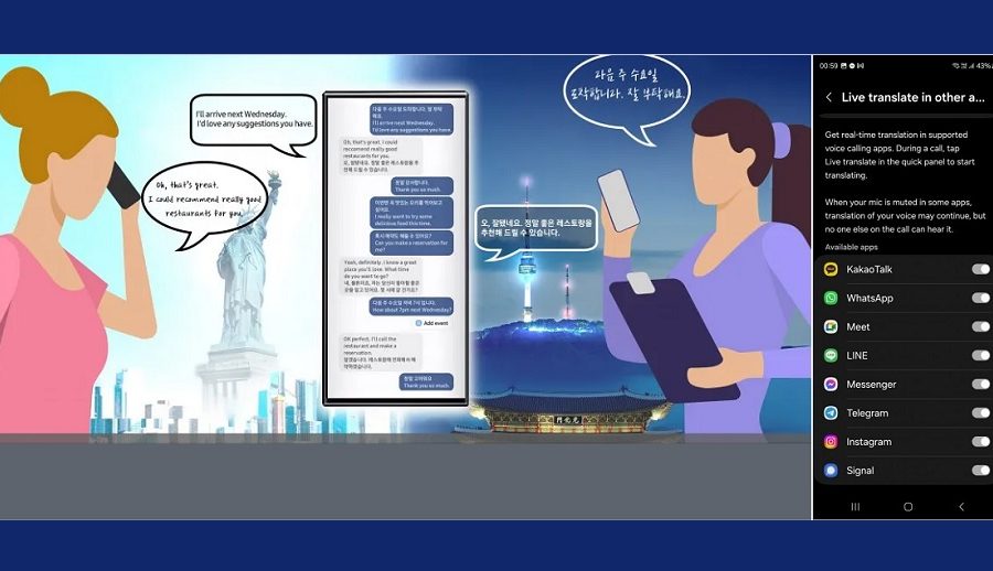 सामसङको लाइभ ट्रान्सलेटले अब थर्ड–पार्टी भ्वाइस कलिङ एप्ससँग काम गर्ने