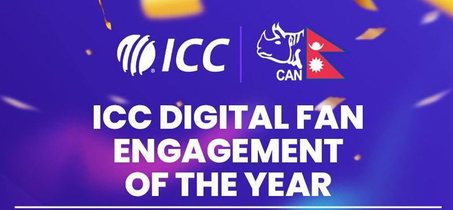 क्यान नेपाललाई आइसिसीको ‘डिजिटल फ्यान इन्गेजमेन्ट अफ दी इयर अवार्ड’
