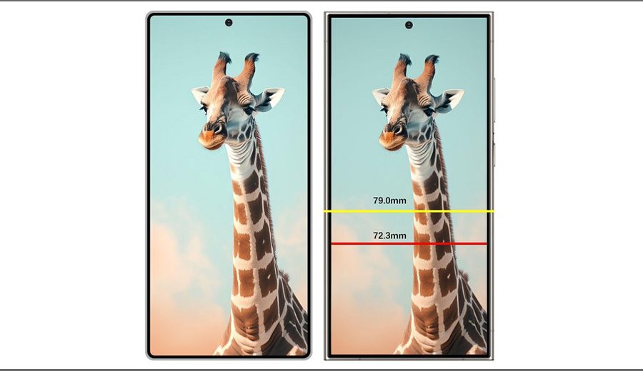 सामसङ ग्यालेक्सी एस२५ अल्ट्राको चौडाइ र स्क्रिन साइज बाहिरियो