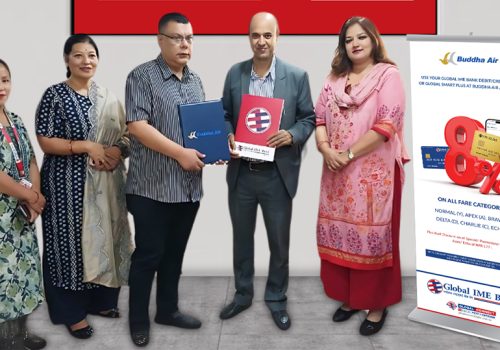 ग्लोबल आइएमई बैंकका कार्ड र एपका प्रयोगकर्ताहरुले बुद्ध एयरको टिकट खरिदमा ८ प्रतिशत छुट पाउने