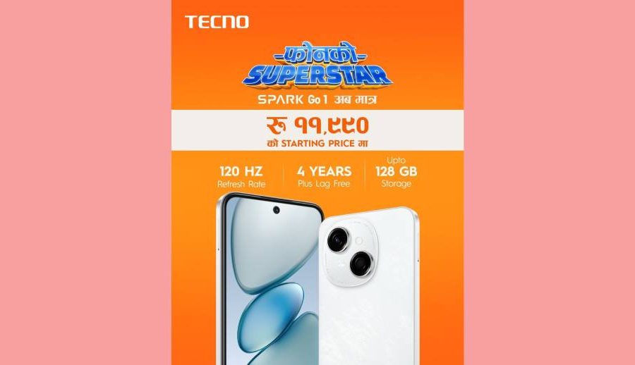 ‘टेक्नो स्पार्क गो वान स्मार्टफोन बजारमा उपलब्ध: ´शुरूवाती मूल्य ११ हजार ९९० रुपैयाँ