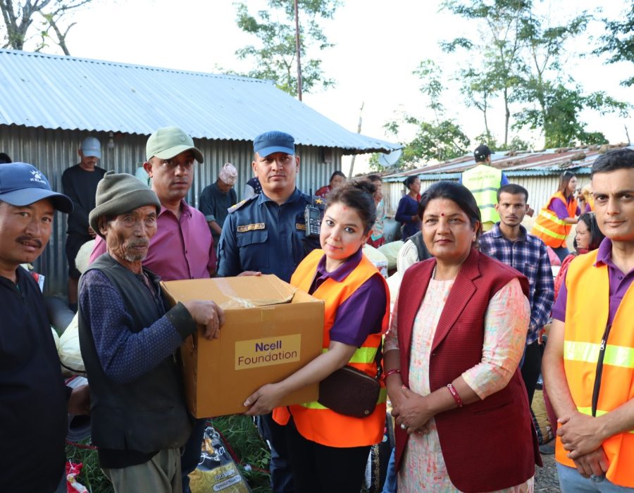 Ncell Foundation extends support to flood and landslide victims in Godavari Municipality