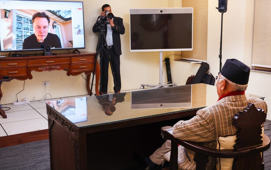 प्रधानमन्त्री ओली र अमेरिकी खर्बपति मस्कबीच भर्चुअल संवाद