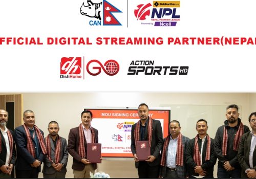 एनपीएलको डिजिटल स्ट्रिमिङ अधिकार डिशहोमलाई, डिशहोम गो एप र एक्सन स्पोर्टसको यूट्यूब च्यानलमा खेल हेर्न सकिने