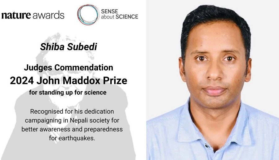 विश्वका ७ प्रतिस्पर्धीलाई पछि पार्दै नास्टका भूकम्पविद् सुवेदीले पाए ‘द जोन म्याडक्स प्राइज २०२४ अन्तर्गतको ‘जज कमेन्डेशन अवार्ड’