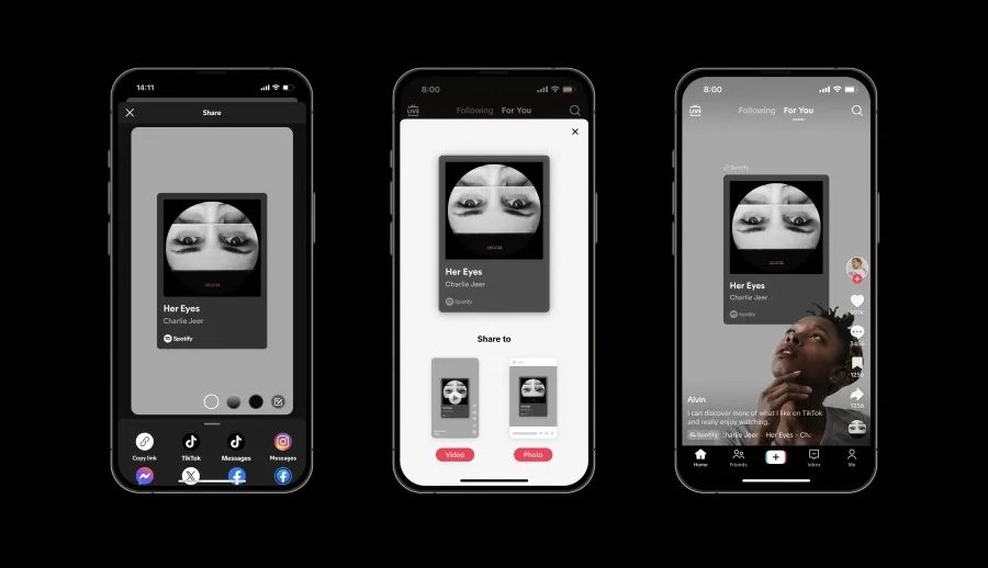 टिकटकमा अब स्पोटिफाई र एप्पल म्युजिकबाट ट्र्याकहरू पोस्ट गर्न सकिने
