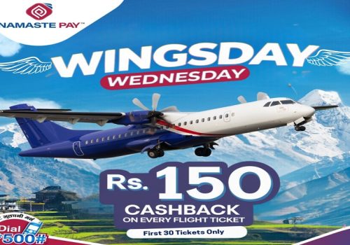 Up to NPR 150 cashback on flight tickets via Namaste Pay with exciting gifts
