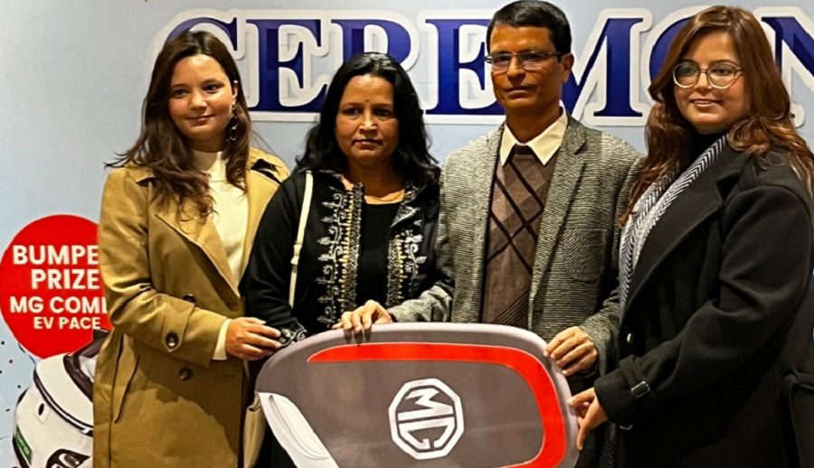 Ravi Aryal wins MG Comet EV under Skyworth Sapana SaCar offer