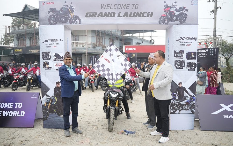 सीजी मोटर्सद्वारा बिर्तामोडमा हिरोको एक्स्ट्रिम सिरिजको क्षेत्रीय ग्राण्ड लञ्चिङ