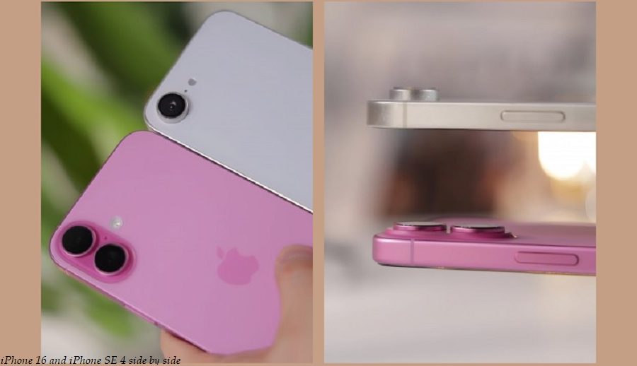 आईफोन १६ सँग तुलना गरिएको आईफोन एसई ४ को तस्बिरहरू लीक