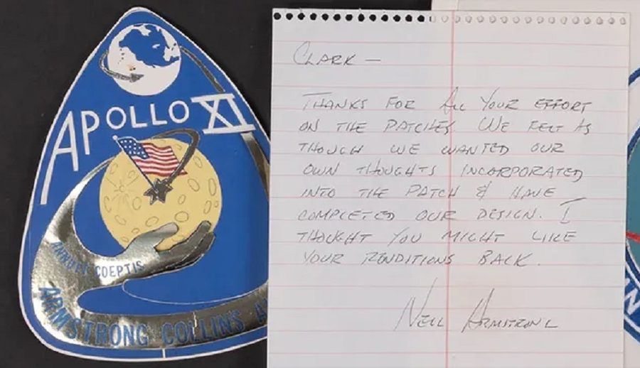 ‘एपोलो ११ मिशन प्याच डिजाइन’बारे निल आर्मस्ट्रङको हस्तलिखित ‘जवाफ’ लिलामीमा