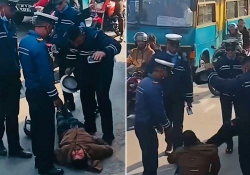 सामाजिक सञ्जालमार्फत भाइरल भिडियोमा ‘सर्वसाधारण कुट्ने’ चार जना ट्राफिक प्रहरी कारबाहीमा