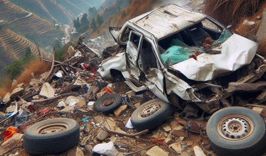 गाडी दुर्घटना हुँदा नेपाल टेलिकमको बाजुरा कार्यालय प्रमुखसहित तीन जनाको मृत्यु