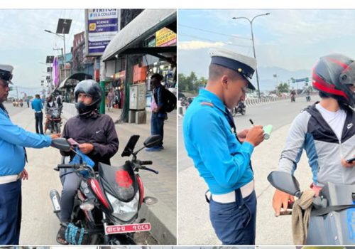 नियमविपरीत ‘राइड सेयरिङ’ गरेकालगायत चालकबाट ट्राफिक प्रहरीले सङ्कलन गर्यो चार लाख ४८ हजार राजस्व