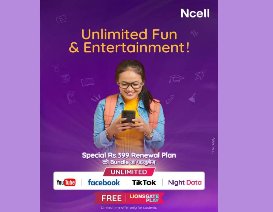 Ncell offers unlimited Facebook, TikTok, and YouTube to students