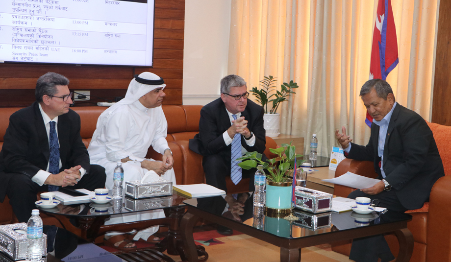 UAE Oumolat Security Printing team calls on Minister Gurung