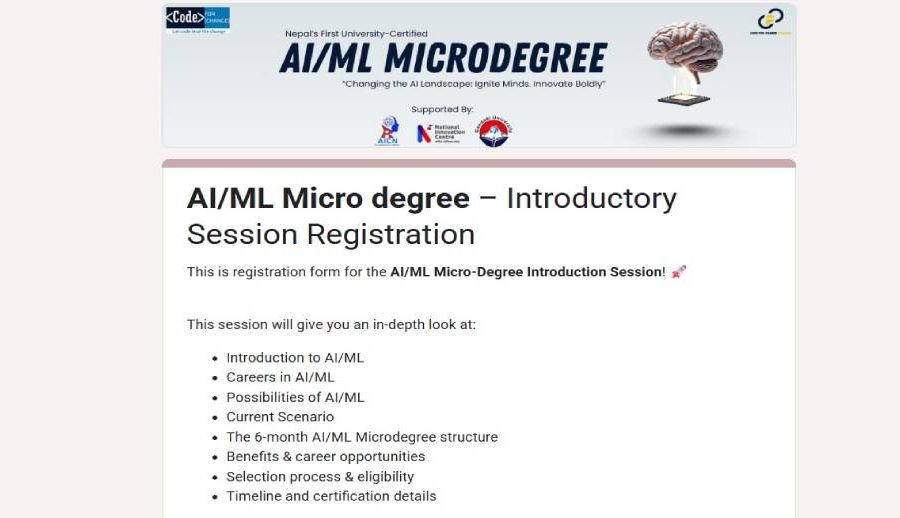 अब नेपालमै आर्टिफिसियल इन्टेलिजेन्स र मेशिन लर्निङको ६ महिने तालिम पाइने
