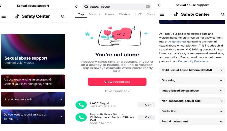 TikTok launches search guide in Nepal for sexual abuse awareness and help