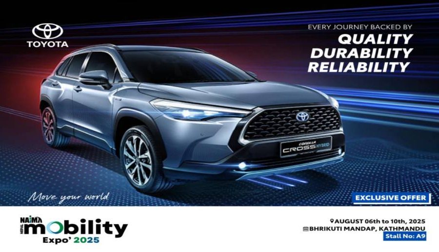 नाइमा नेपाल मोबिलिटी एक्स्पोमा टोयोटाको हाइब्रिड इलेक्ट्रिकमा विशेष अफर पाइने