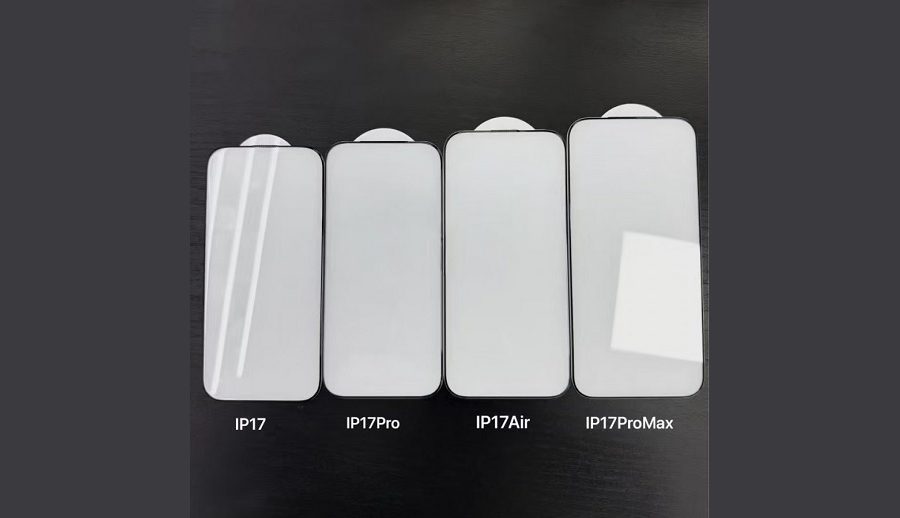 आईफोन १७ स्क्रीन प्रोटेक्टर लीक, चार मोडेलहरूबीचको डिस्प्ले साइजको भिन्नता खुल्यो