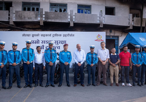 गोल्छा ग्रुपले काठमाडौँ उपत्यका ट्राफिक प्रहरी कार्यालयलाई दियो २० थान मोटरसाइकल