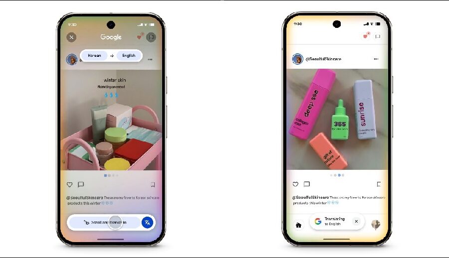 गुगलको सर्कल टु सर्चले अब स्क्रोल गर्दा ट्रान्सलेट गर्ने