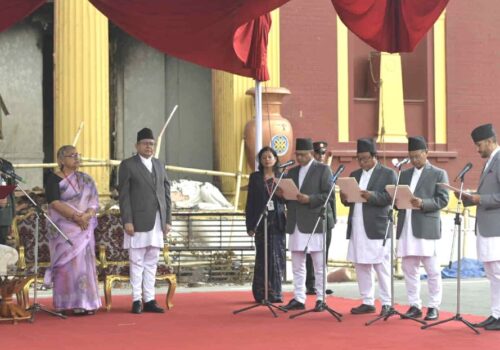 नवनियुक्त मन्त्रीहरुले लिए पद तथा गोपनीयताको शपथ