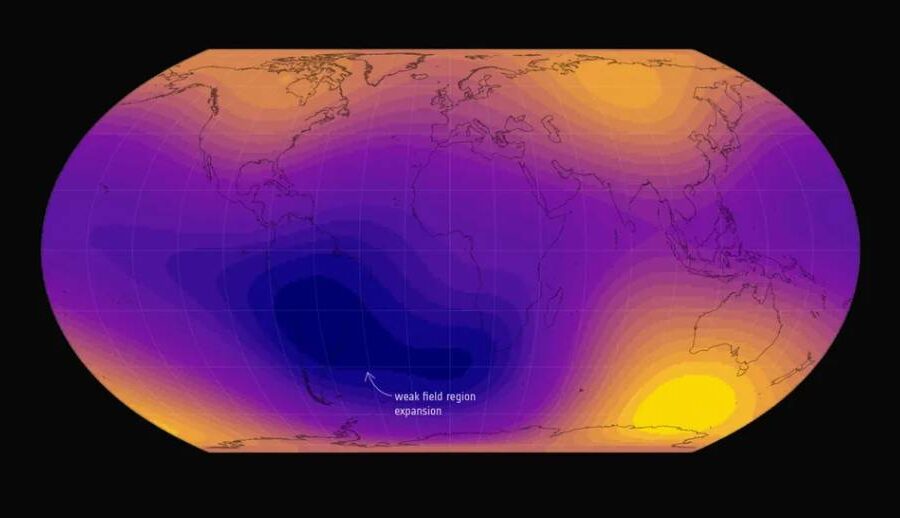 पृथ्वीको चुम्बकीय क्षेत्रको विशाल कमजोर भागको आकार अझ बढ्दै, स्याटेलाइट सञ्चारमा अवरोध थपिने