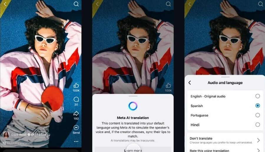 मेटाले रील्सको लागि एआई ट्रान्सलेसनमा भाषाहरू थप्यो
