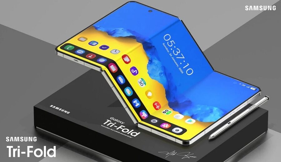 सामसङले तीनओटा ब्याट्रीसहितको आफ्नो पहिलो ट्रिपल–फोल्डिङ फोन तयार गर्दै
