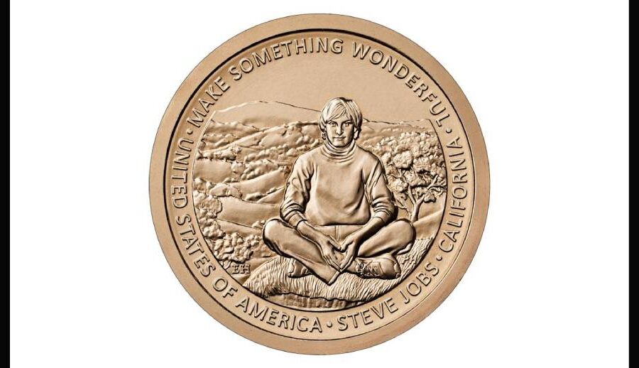 अमेरिकाको युनाइटेड स्टेट्स मिण्टले प्रविधि क्षेत्रको योगदानका लागि निकाल्यो स्टिभ जब्सको फोटो समावेश भएको सिक्का