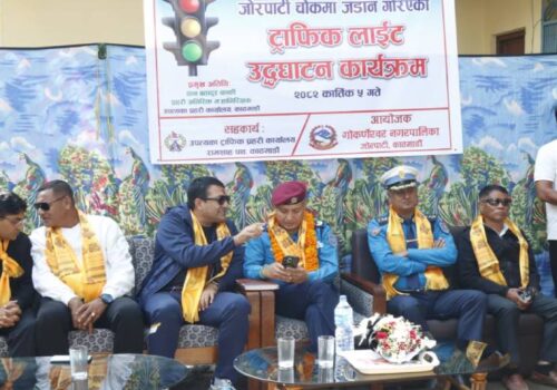 जोरपाटी चोकमा ट्राफिक लाइट जडान