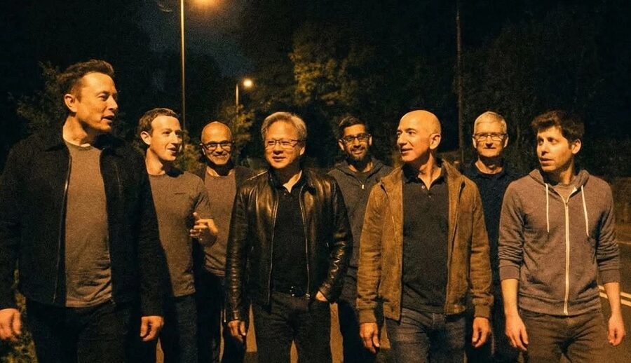 एआईले प्राविधिक अर्बपतिहरूलाई एकै ठाउँमा ल्यायो; तस्बिरहरू सामाजिक सञ्जालमा भाइरल