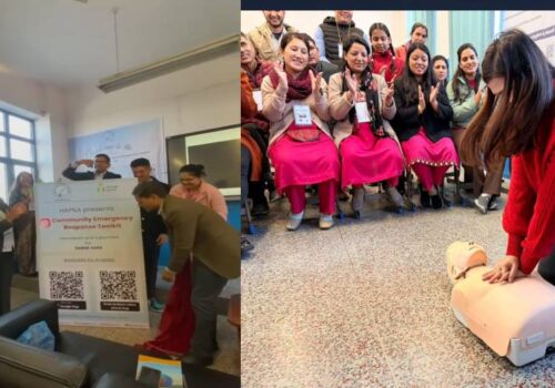 हाप्सा नेपालद्वारा दरबार हाई स्कुलमा आकस्मिक सामुदायिक रेस्पोन्स टूलकिटको उद्घाटन तथा प्राथमिक उपचार तालिम