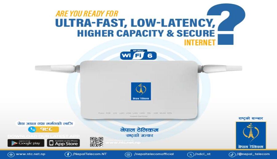 इन्टरनेटको गुणस्तर बढाउन नेपाल टेलिकमले ल्यायो सिक्सजी सीपीई र एक्सेस पोइन्ट