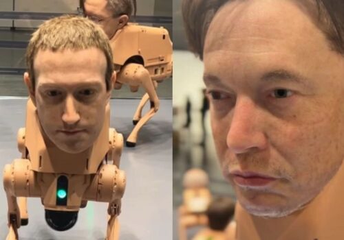 मस्क र जुकरबर्गको अनुहार भएको रोबोटिक कुकुरले सबैको ध्यान आकर्षित गर्दै