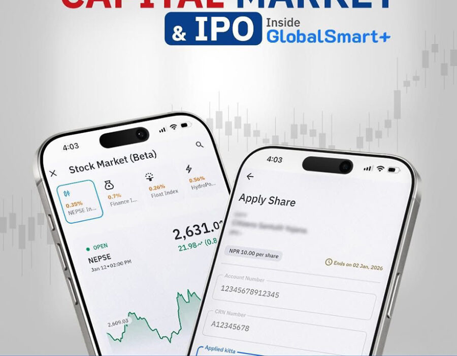ग्लोबल आइएमई बैंकको ‘ग्लोबल स्मार्ट प्लस’ एपमार्फत आईपीओ भर्ने सुविधा, लाइभ मार्केट अपडेट