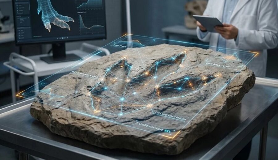 आर्टिफिसियल इन्टेलिजेन्सले डाइनासोरको पदचिह्न पहिचान गर्न यसरी मद्दत गर्यो