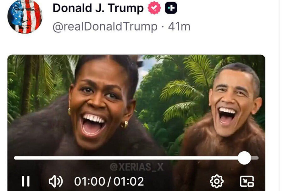 ओबामाद्वारा ट्रम्पले सामाजिक सञ्जालमा राखेको भिडियोको आलोचना