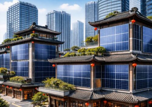 चीनको भवन पर्खालमा सौर्य प्यानलः कार्बन उत्सर्जन घटाउने पहल