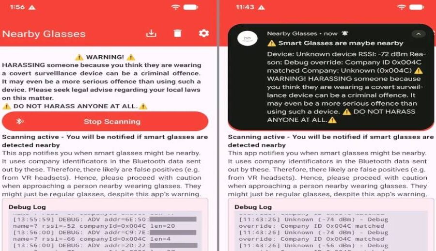 नियरबाइ ग्लासेज: नजिकै कसैले स्मार्ट चस्मा लगाएको बारे यो एपले बताउने
