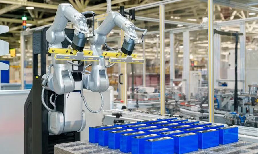 बुइक ब्याट्री एसेम्बली लाइनमा पाङ्ग्रायुक्त ह्युमनोइड रोबोट तैनाथ