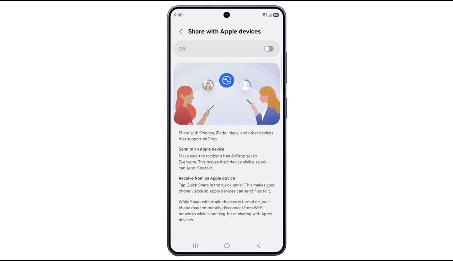 सामसङ ग्यालेक्सी एस२६ सिरिज: क्विक सेयरमा एयरड्रप समर्थन उपलब्ध