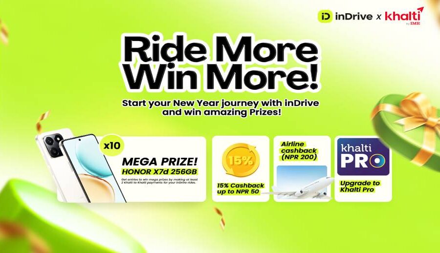 इनड्राइभको नयाँ वर्ष २०८३ को अवसरमा ‘राइड मोर, विन मोर’ क्याम्पेन