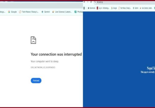 नेपाल टेलिकमको वेबसाइट डाउन: कल, एसएमएस र डाटा सेवा भने सामान्य