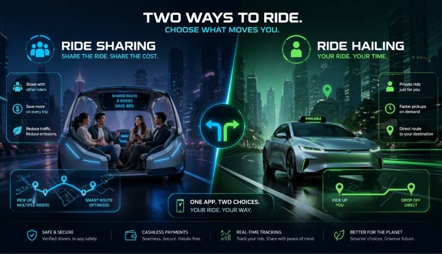 के राइड सेयरिङ र राइड हेलिङ सेवा एउटै हो?